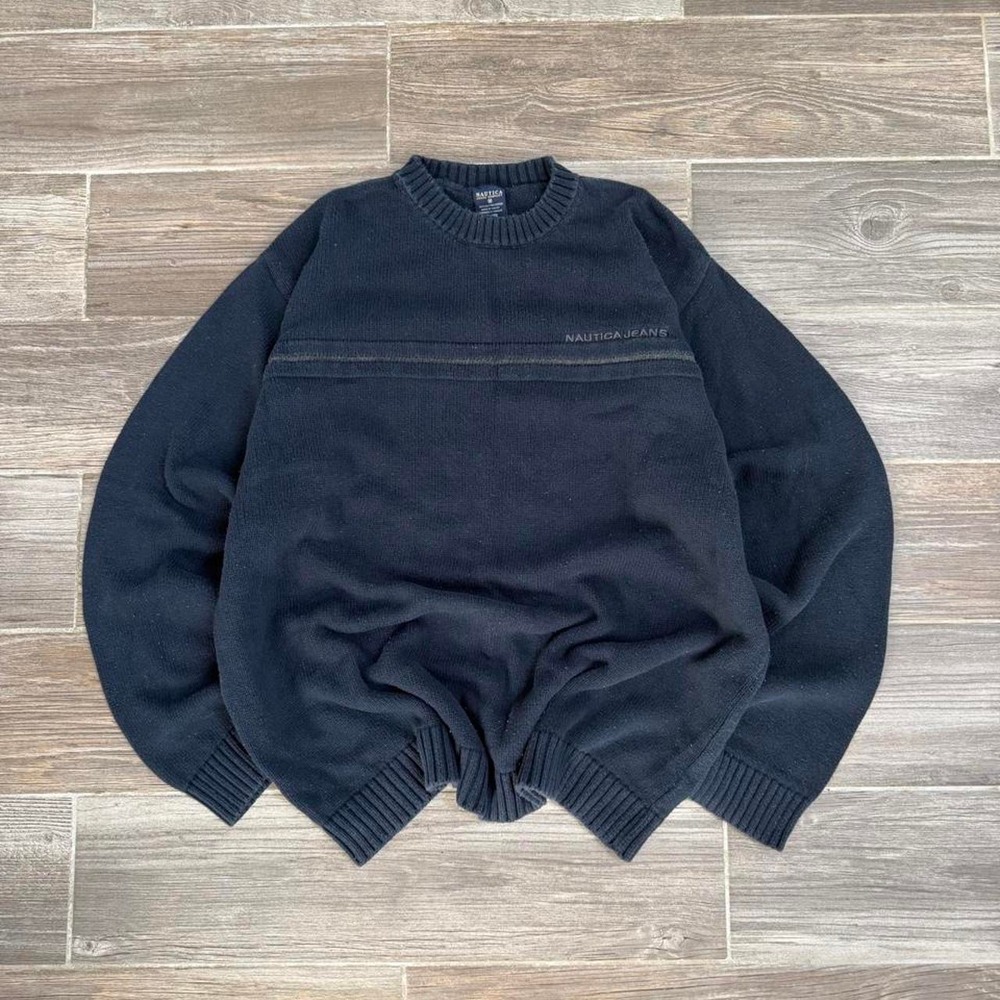 2000s y2k point zero type Nautica Jeans navy blue sweater size XL